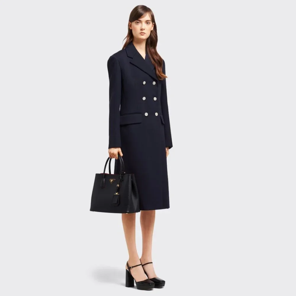 Prada Medium Saffiano Double Bag in Black / Red